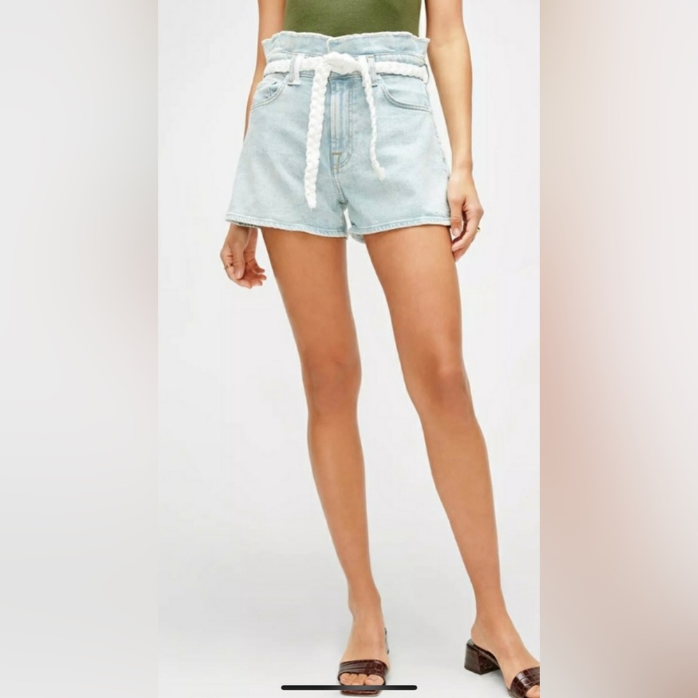 7 for all mankind high waist jean short